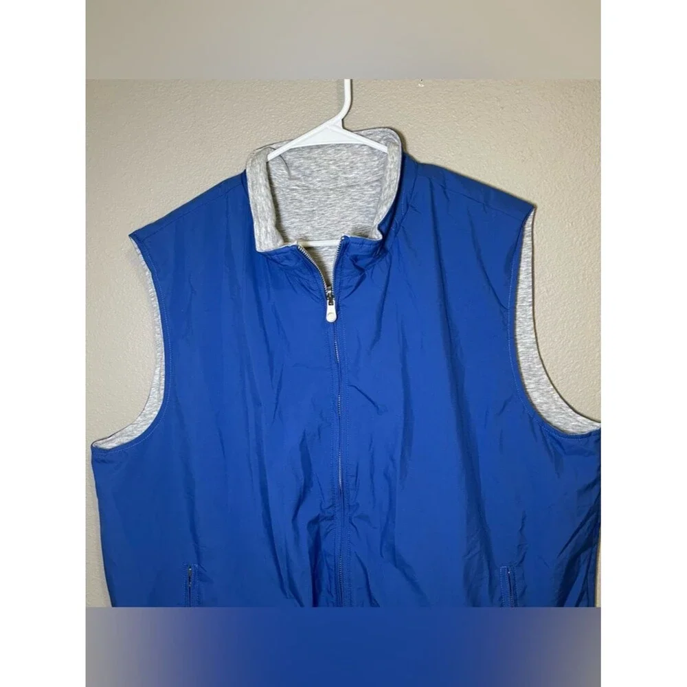 NEW Peter Millar Crown Blue Gray Reversible Full Zip Golf Vest Men’s Size XL
